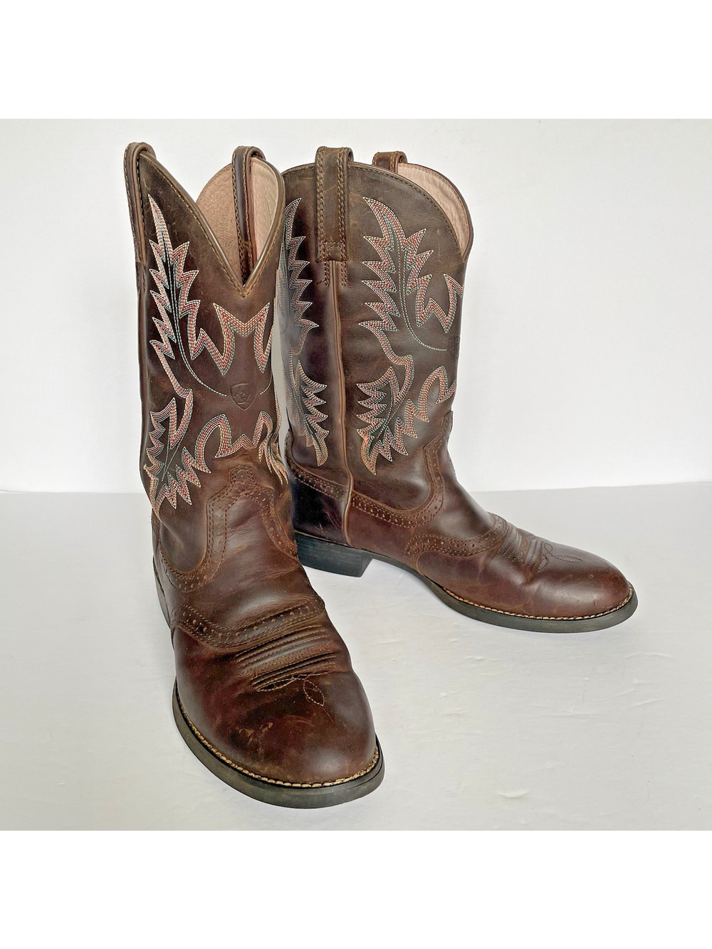 Ariat Heritage Stockman Cowboy Boots Women's 10B Brown Western Roper Cowgirl - Picture 1 of 13